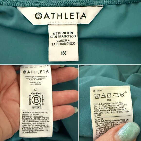Athleta Cosmic Skirt Womens 1X Blue EuroLuxe Fabric Power Of She Pockets NWT - Picture 6 of 8